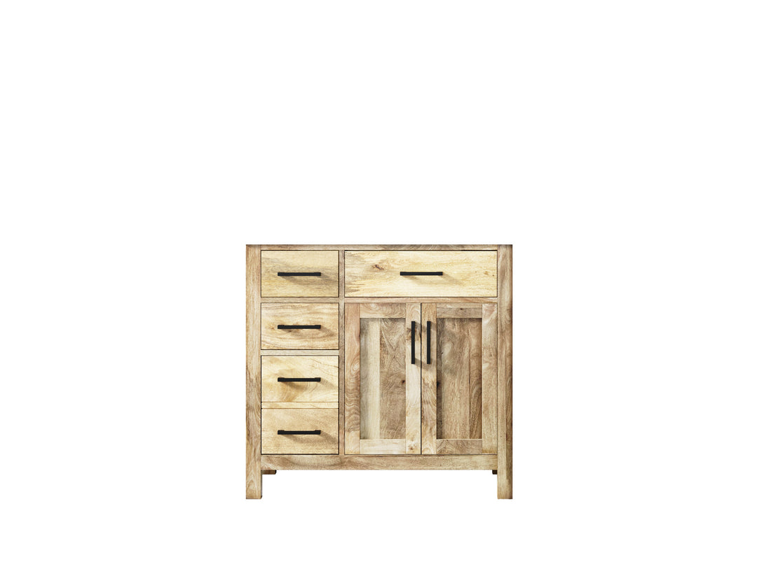 Malibu Mango Wood 36 in. W x 22 in. D Right Offset Sink Bathroom Vanity