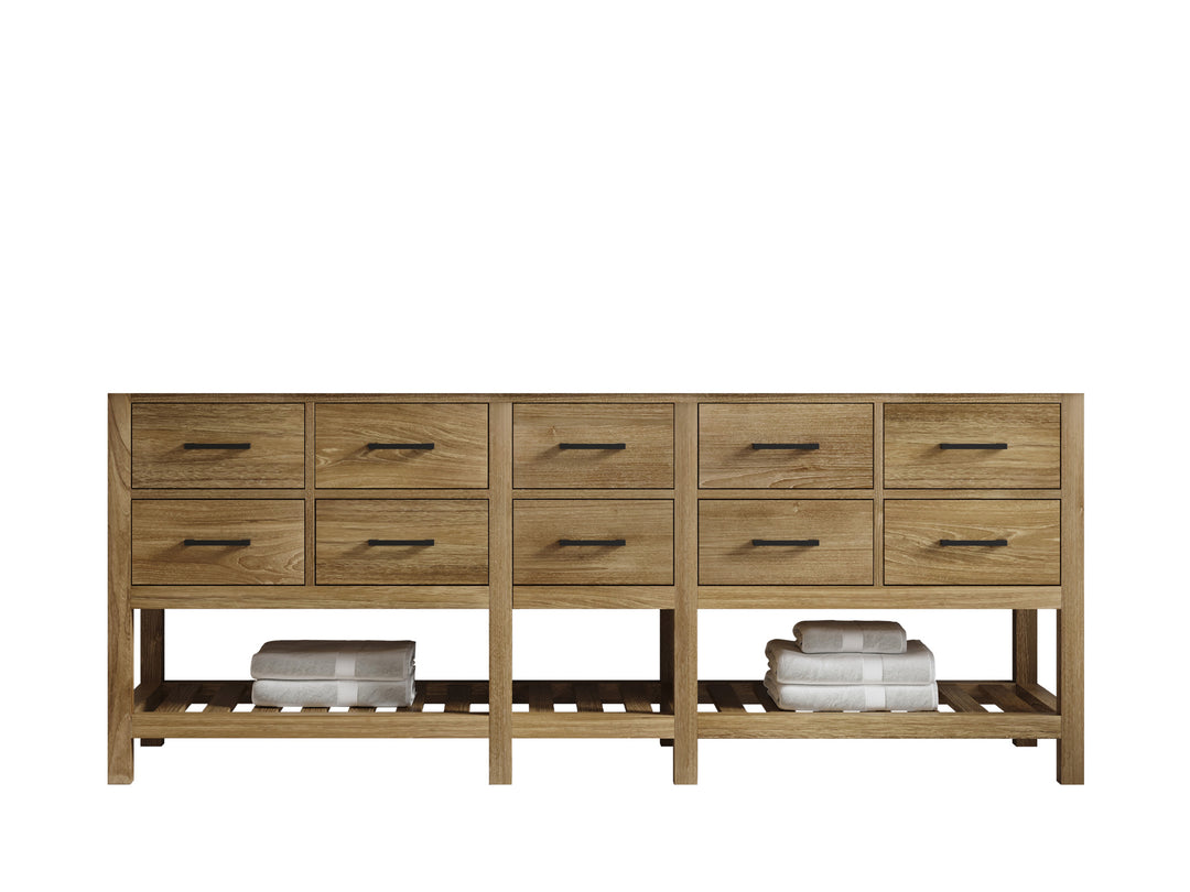 Parker Teak Wood 84 in. W x 22 in. D Double Sink Bathroom vanity with