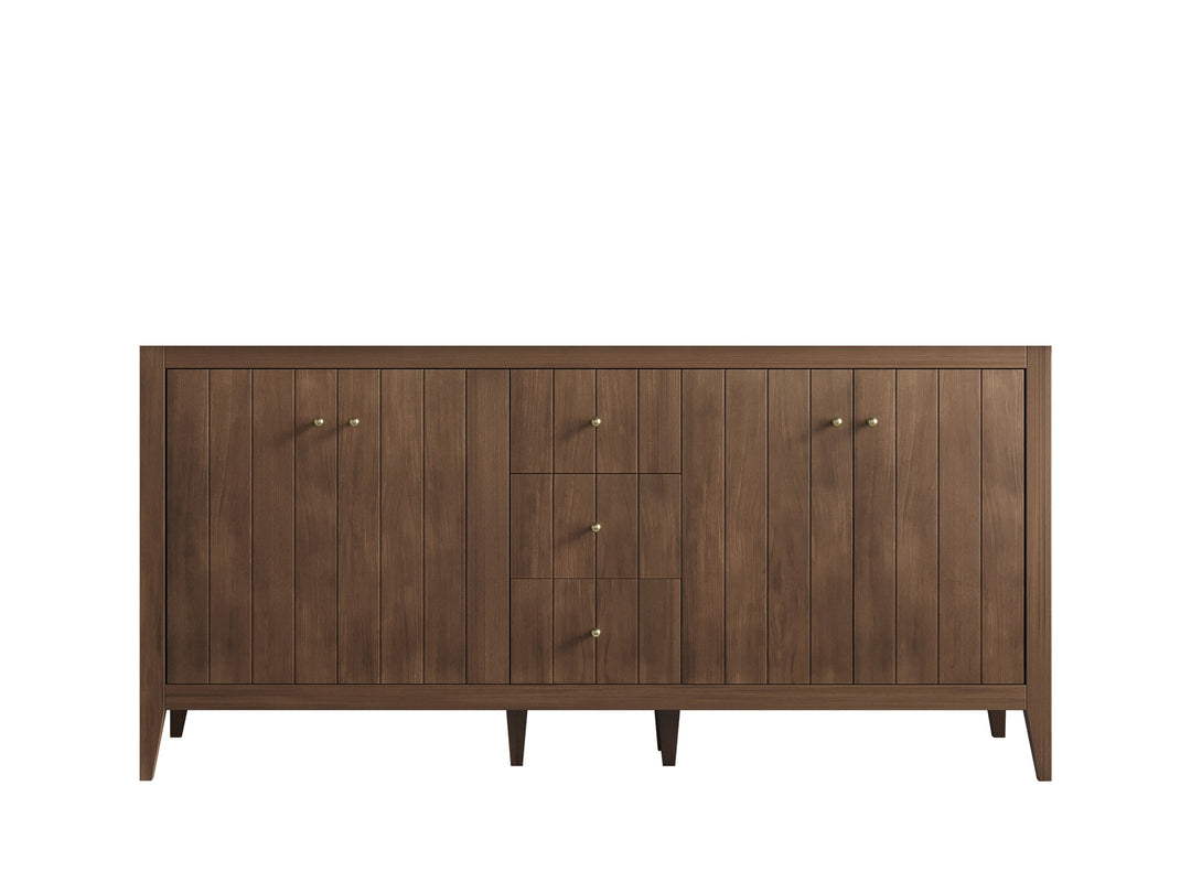 Atlanta Teak Wood 72 in. W x 22 in. D Double Sink Bathroom Vanity