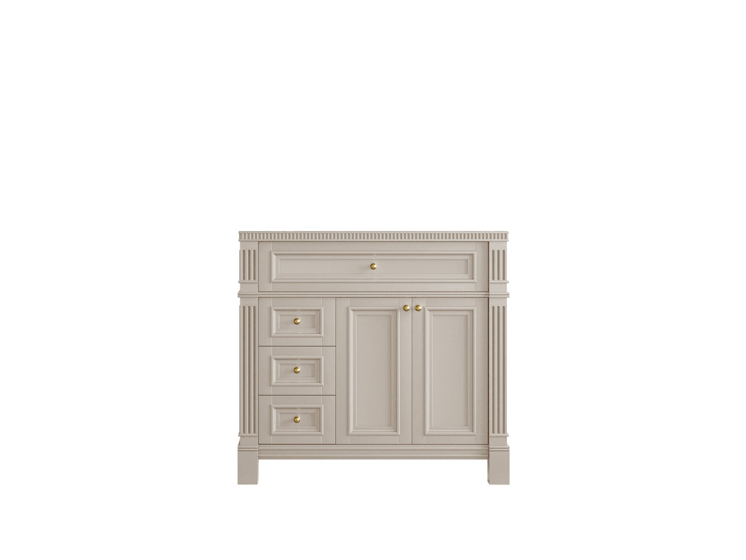 Paris 36 in. W x 22 in. D Right Offset Sink Bathroom Vanity in  Fine Grain - Cabinet only
