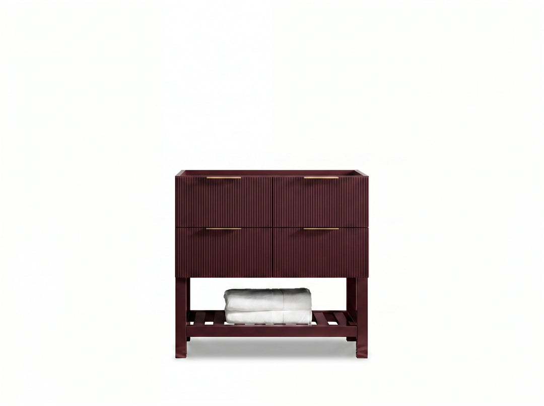 Catalina 36 in. W x 22 in. D Center Sink Bathroom Vanity | 
              
                Burgundy
                
                  
             - CAT_BGD_WHQZ_36 - photo №3