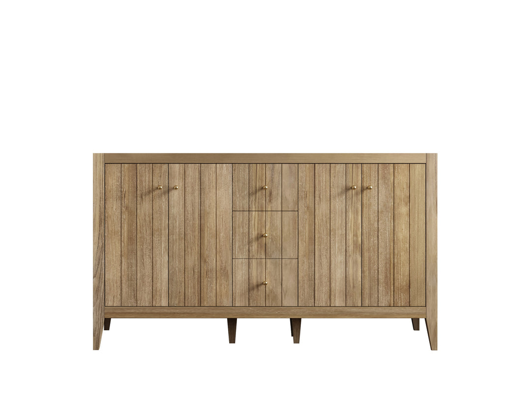 Atlanta Teak Wood 60 in. W x 22 in. D Double Sink Bathroom Vanity