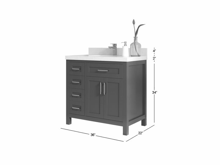 Cambridge 36 in. W x 22 in. D Single Center Sink Bathroom vanity - photo 6
