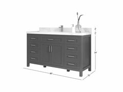 Cambridge 60 in. W x 22 in. D Single Sink Bathroom Vanity - photo 6
