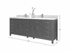 Cambridge 84 in. W x 22 in. D Double Sink Bathroom Vanity - photo 6