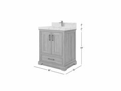 Charlotte 30 in. W x 22 in. D Single Sink Bathroom Teak Wood Vanity - photo 3