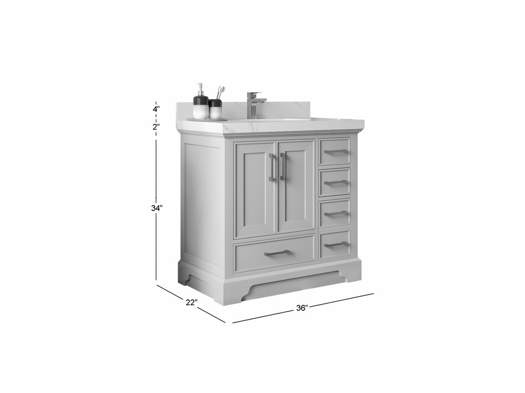 Charlotte 36 in. W x 22 in. D Center Sink Bathroom Vanity
