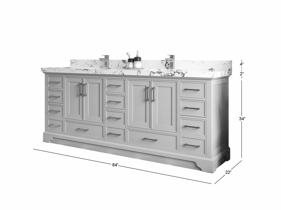 Charlotte 84 in. W x 22 in. D Double Sink Bathroom Vanity