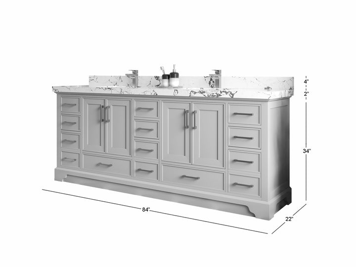Charlotte 84 in. W x 22 in. D Double Sink Bathroom Vanity - photo 5