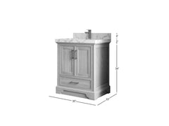 Charlotte 30 in. W x 22 in. D Single Sink Bathroom Teak Wood Vanity - photo 2