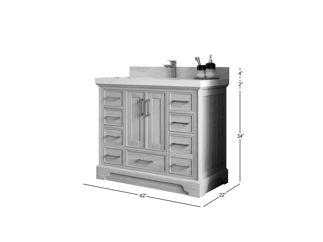 Charlotte White Oak 42 in. W x 22 in. D Single Sink Bathroom Vanity
