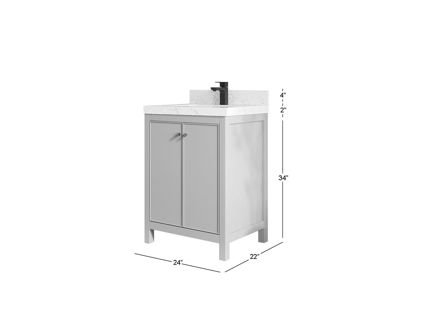 Chicago 24 in. W x 22 in. D Single Sink Bathroom Vanity