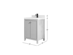 Chicago 24 in. W x 22 in. D Single Sink Bathroom Vanity - photo 3