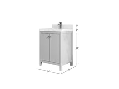 Chicago 24 in. W x 22 in. D Single Sink Bathroom Vanity - photo 3