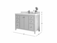 Chicago 48 in. W x 22 in. D Single Sink Bathroom Vanity - photo 5