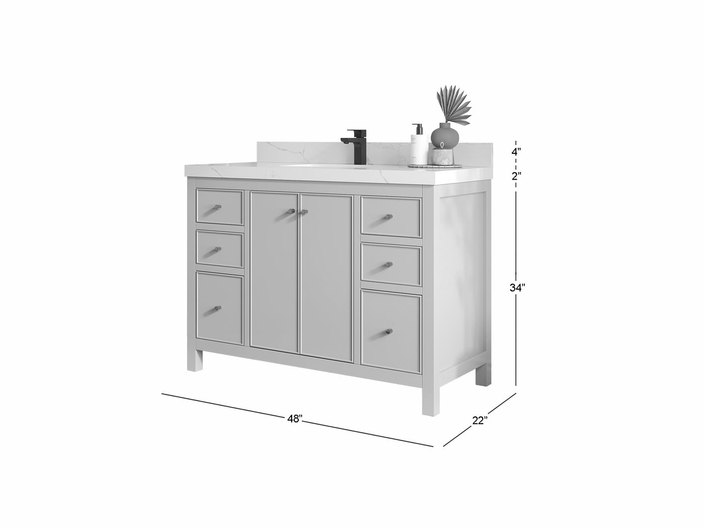 Chicago 48 in. W x 22 in. D Single Sink Bathroom Vanity