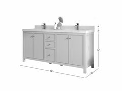 Chicago 72 in. W x 22 in. D Double Sink Bathroom Vanity - photo 6
