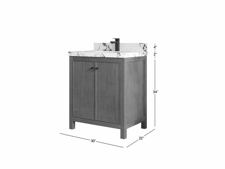 Chicago Veneer Teak 30 in. W x 22 in. D Single Sink Bathroom Vanity - photo 5