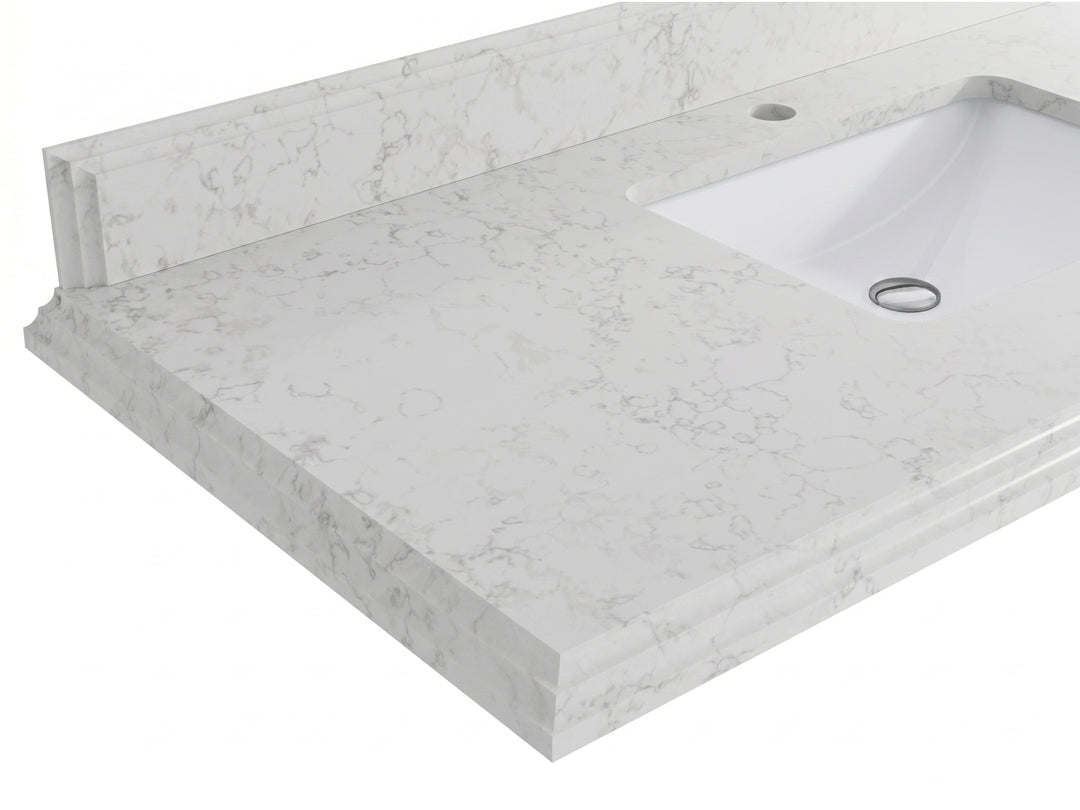 Atlanta Teak Wood 36 in. W x 22 in. D Left Offset Sink Bathroom Vanity | 
              
                Light Natural Teak
                
                  
             - ATL_TK_LNT_WHQZ_36L - photo №39
