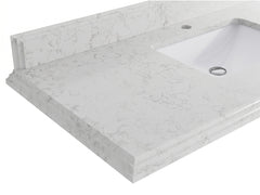 Atlanta Teak Wood 36 in. W x 22 in. D Left Offset Sink Bathroom Vanity - photo 39