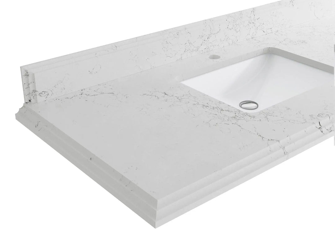 Bathroom Vanity - Double Cove Edge Empira White Quartz Countertop