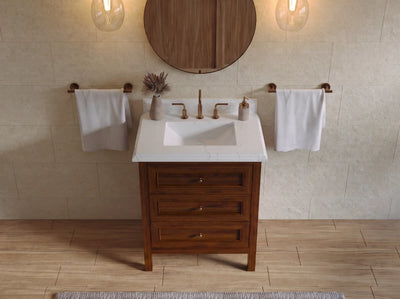 Nashville Teak Wood 30 in. W x 22 in. D Single Sink Bathroom Vanity