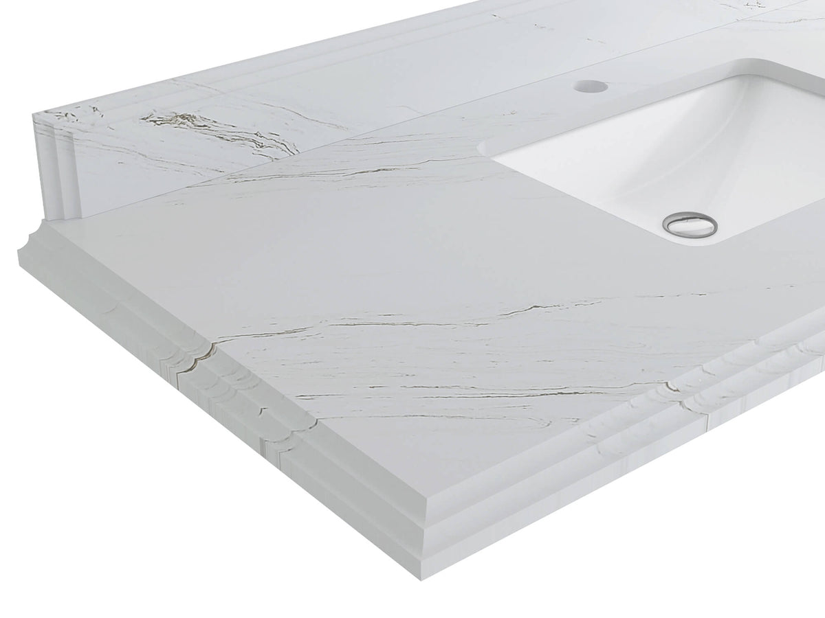Bathroom Vanity - Double Cove Edge Palissandro Quartz Countertop