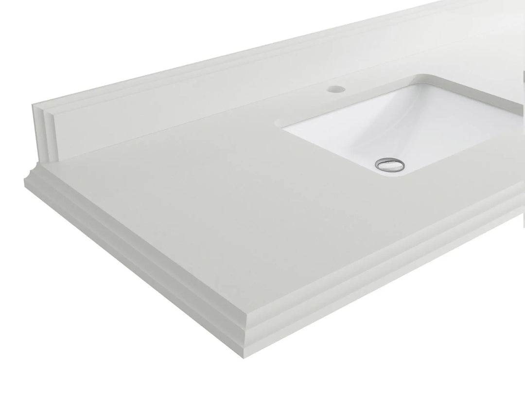 Bathroom Vanity - Double Cove Edge White Quartz Countertop