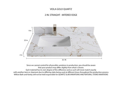 Cambridge 36 in. W x 22 in. D Left Offset Sink Bathroom Vanity