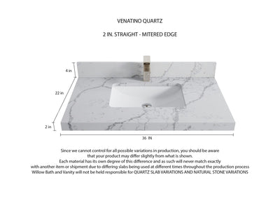 Cambridge 36 in. W x 22 in. D Single Center Sink Bathroom Vanity