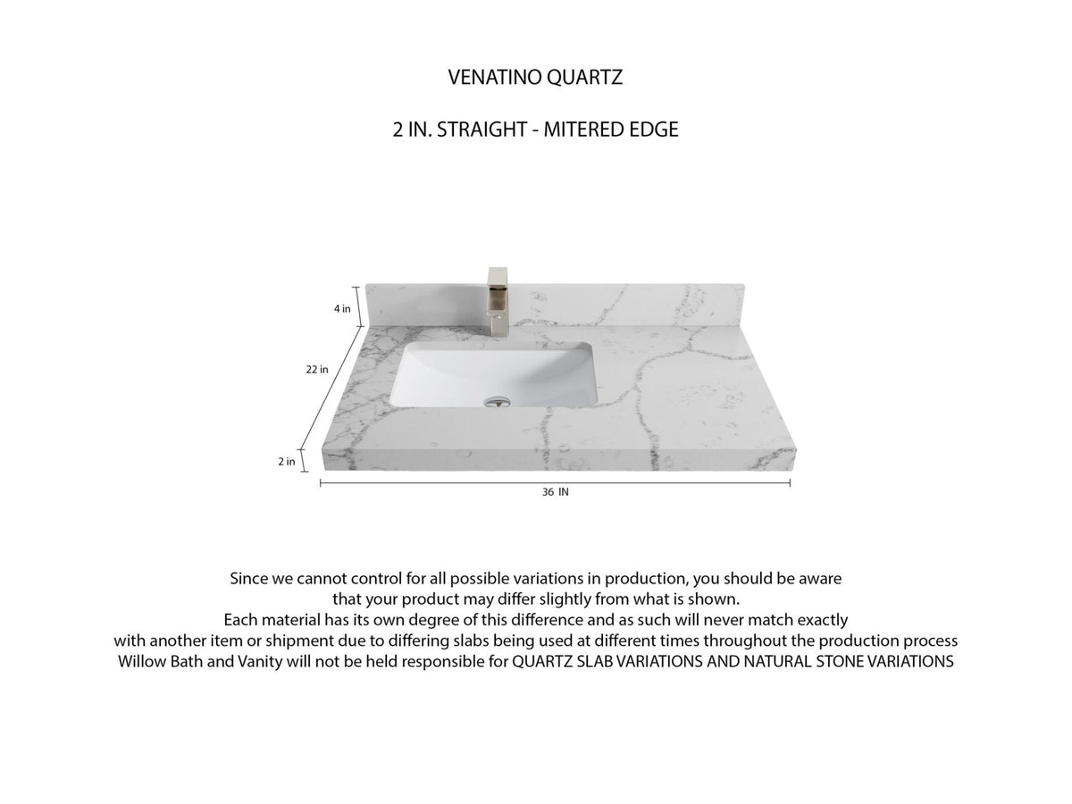 Cambridge 36 in. W x 22 in. D Left Offset Sink Bathroom Vanity