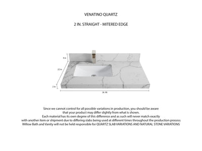 Cambridge 36 in. W x 22 in. D Left Offset Sink Bathroom Vanity