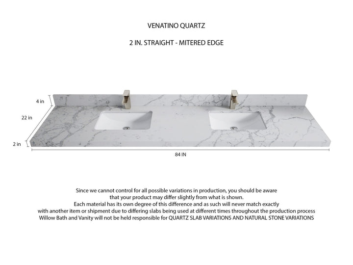 Boston Fenway 84 in. W x 22 in. D Double Sink Bathroom Vanity - photo 24