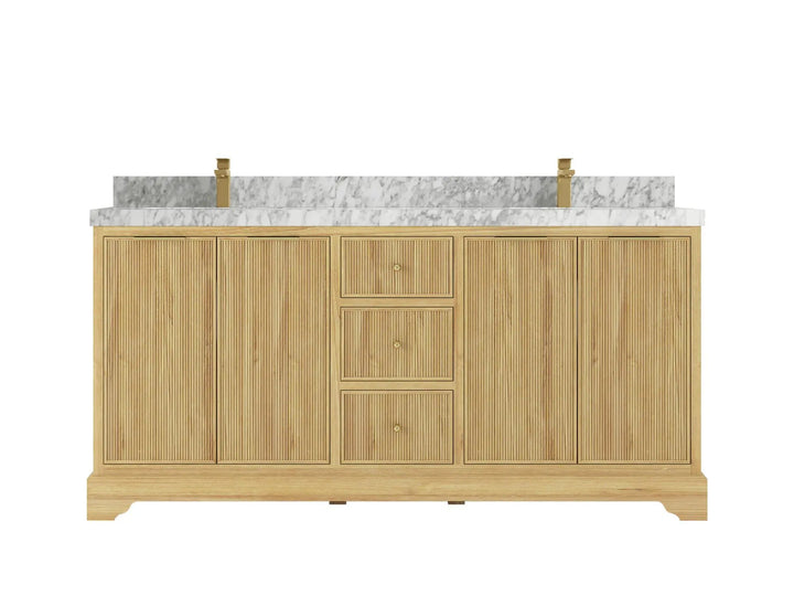 Austin Teak Wood 72 in. W x 22 in. D Double Sink Bathroom Vanity - photo 9