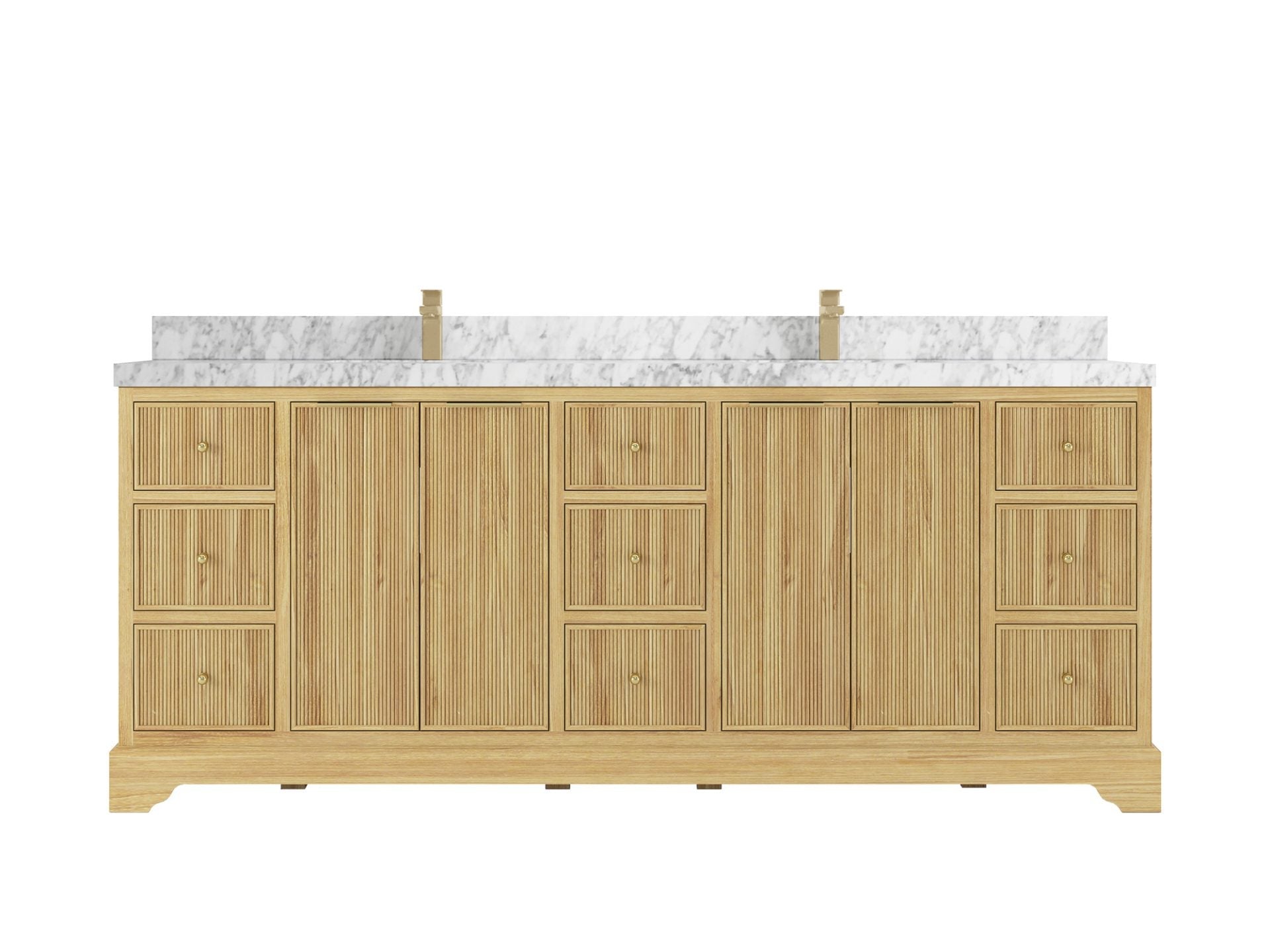 Austin Teak Wood 84 in. W x 22 in. D Double Sink Bathroom Vanity