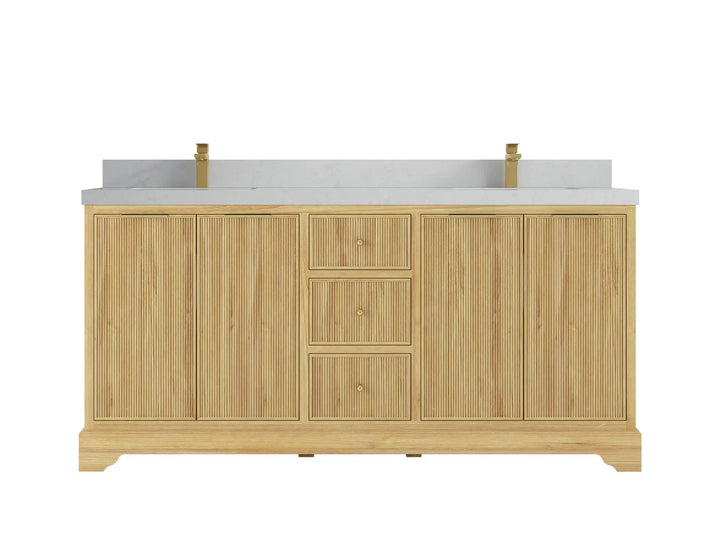 Austin Teak Wood 72 in. W x 22 in. D Double Sink Bathroom Vanity - photo 10