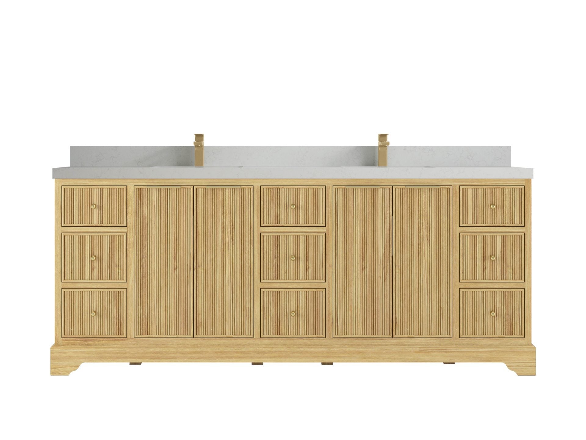 Austin Teak Wood 84 in. W x 22 in. D Double Sink Bathroom Vanity