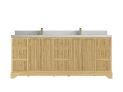 Austin Teak Wood 84 in. W x 22 in. D Double Sink Bathroom Vanity - photo 10