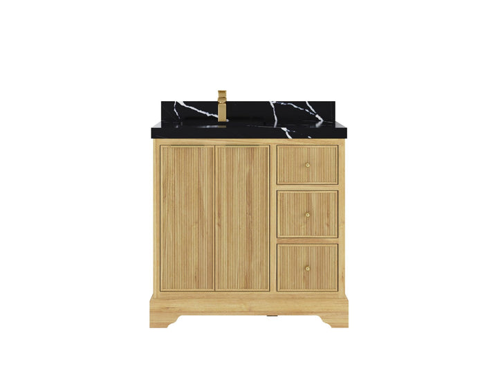 Austin Teak Wood 36 in. W x 22 in. D Left Offset Sink Bathroom Vanity - photo 6