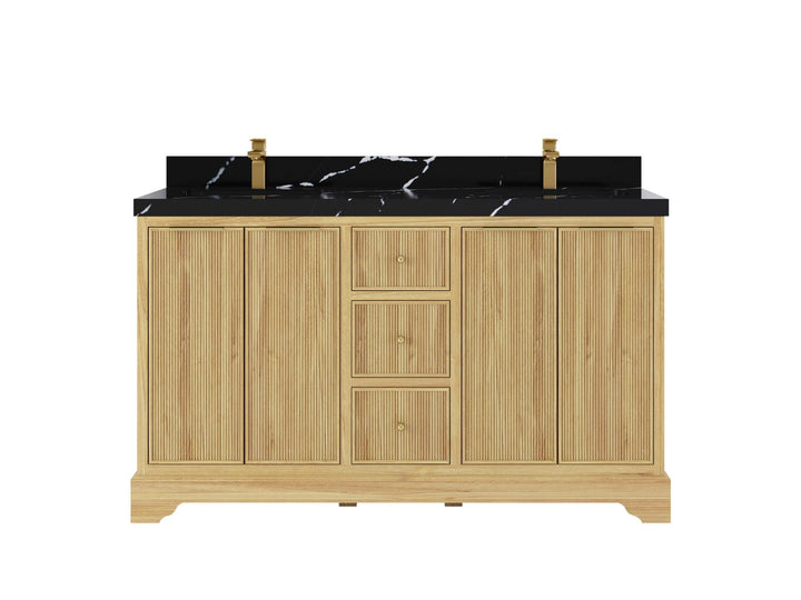 Austin Teak Wood 60 in. W x 22 in. D Double Sink Bathroom Vanity - photo 6