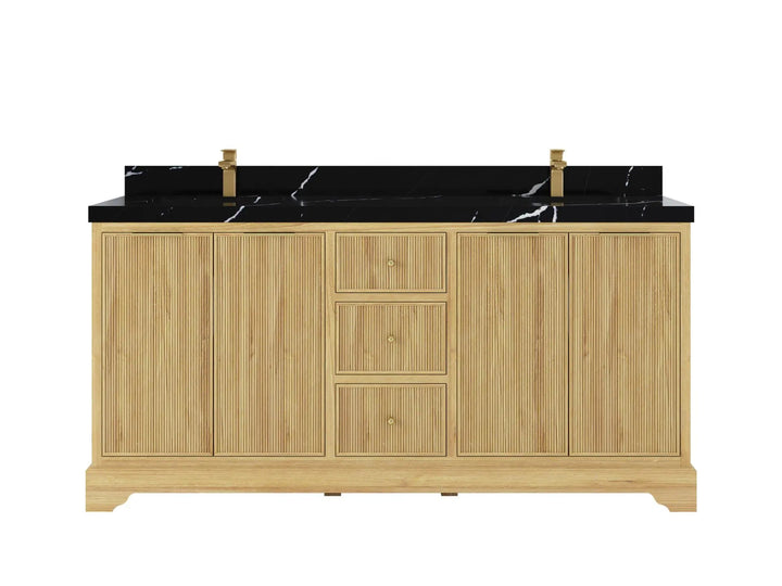 Austin Teak Wood 72 in. W x 22 in. D Double Sink Bathroom Vanity - photo 6
