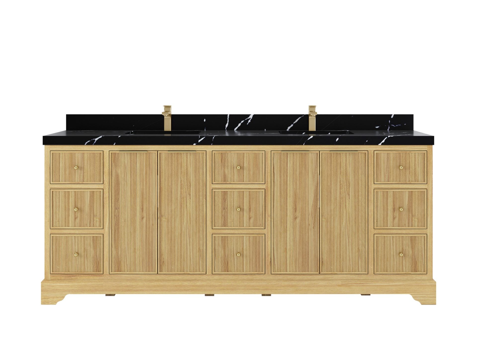 Austin Teak Wood 84 in. W x 22 in. D Double Sink Bathroom Vanity
