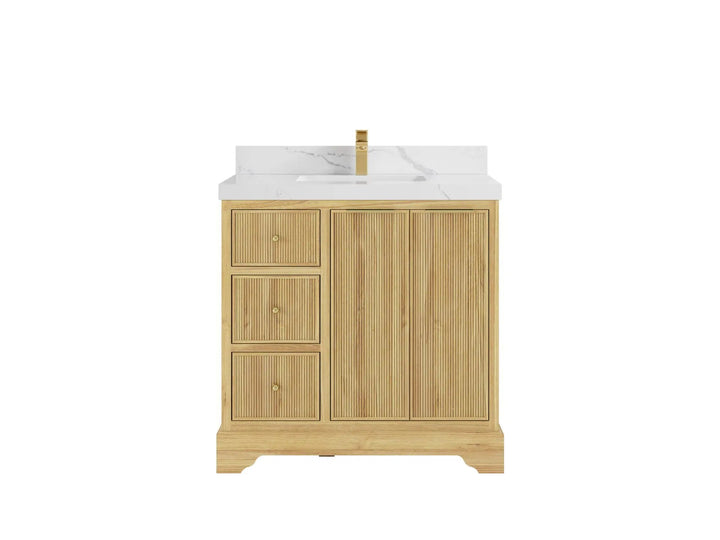 Austin Teak Wood 36 in. W x 22 in. D Center Sink Bathroom Vanity - photo 7