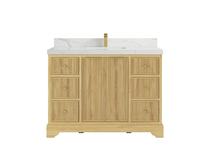 Austin Teak Wood 48 in. W x 22 in. D Single Sink Bathroom Vanity - photo 1