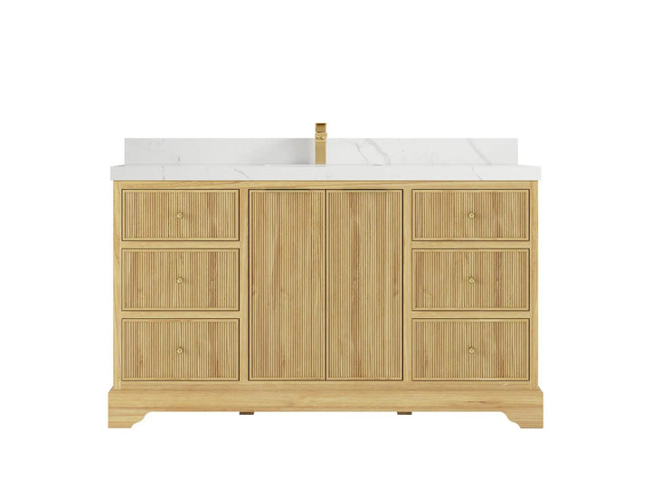 Austin Teak Wood 60 in. W x 22 in. D Single Sink Bathroom Vanity - photo 1