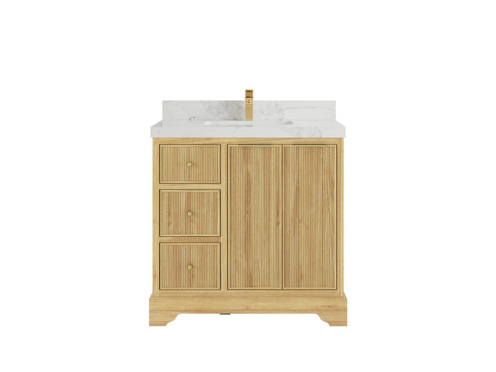 Austin Teak Wood 36 in. W x 22 in. D Center Sink Bathroom Vanity - photo 8