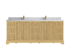 Austin Teak Wood 84 in. W x 22 in. D Double Sink Bathroom Vanity - photo 8