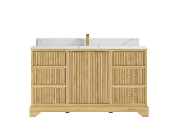 Austin Teak Wood 60 in. W x 22 in. D Single Sink Bathroom Vanity - photo 11