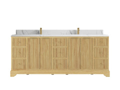 Austin Teak Wood 84 in. W x 22 in. D Double Sink Bathroom Vanity - photo 11