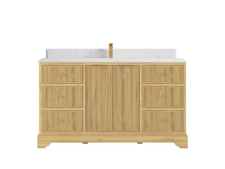 Austin Teak Wood 60 in. W x 22 in. D Single Sink Bathroom Vanity - photo 12